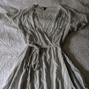 Torrid Baby blue/white pinstripe dress